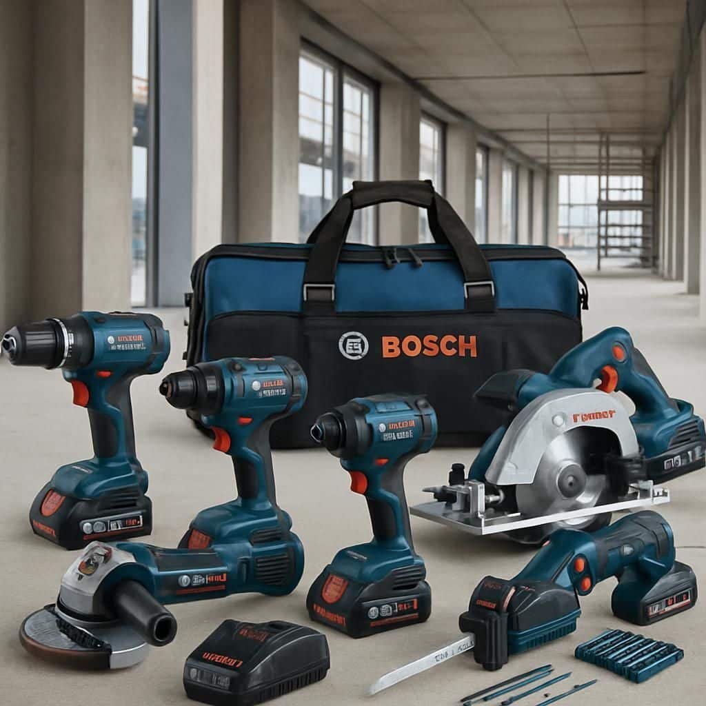 Découvrez le kit professionnel Bosch 5 outils 18V avec batterie 4AH, idéal pour tous vos travaux de bricolage et chantier, garanti performance et durabilité.